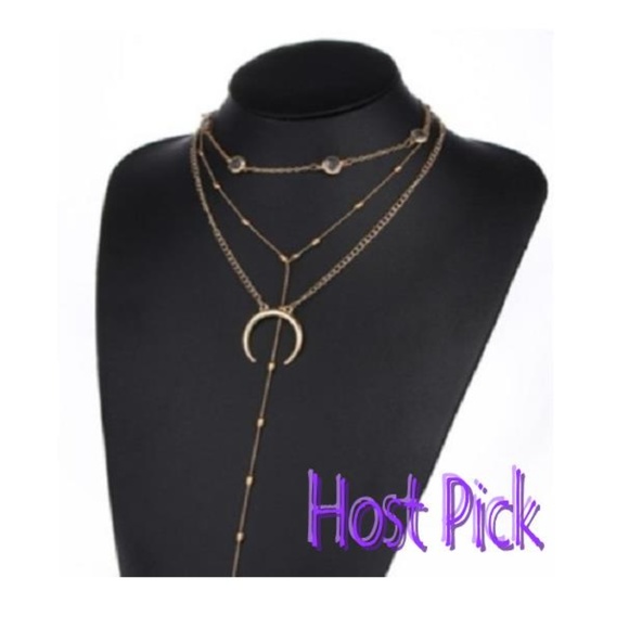 BellaDonna Boutique Jewelry - Boho Moon and Crystal Layered Necklace - Jewelry